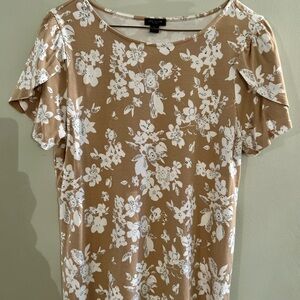 Floral Ann Taylor Beige Top